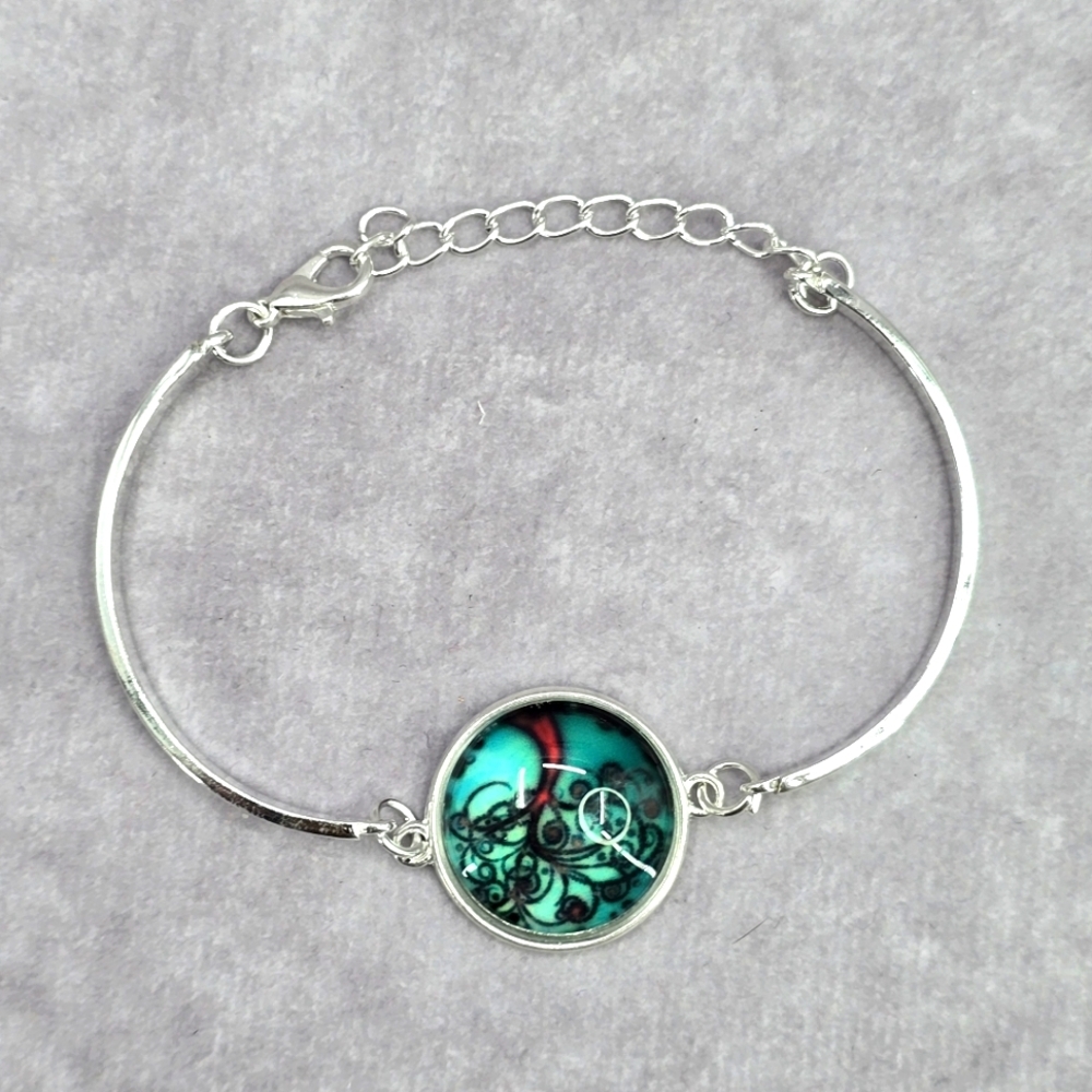 Silver Green Mood‎ Tree Cuff Link Bracelet Fashion Jewelry JB2-25